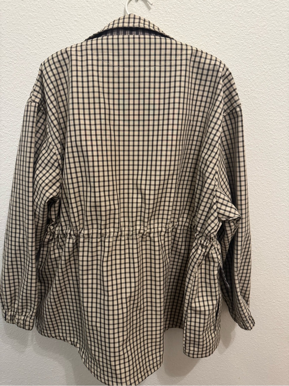 Zara Beige Check Drawstring Jacket - Picture 2 of 3